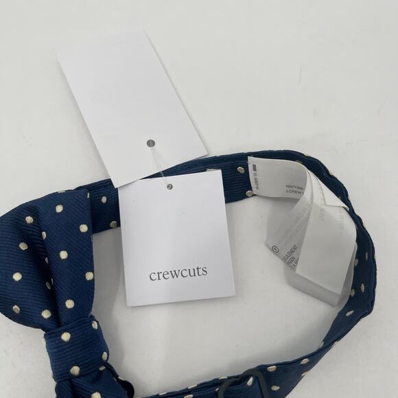 J.CREW CREWCUTS Bowtie Boys Toddler Navy Polka Dot One Size NWT Event Formal - Picture 6 of 9